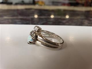 VINTAGE ATASAY KUYU MCULULC STERLING SILVER OPAL RING SIZE: 7 - 5GM